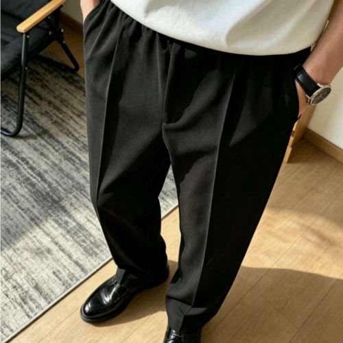 Pantalon de Costume Homme à Taille Semi-Élastique