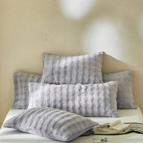 Lot de 2 Taies d'Oreiller en Peluche Blanche Douce & Chaude – Housses de Lit Modernes & Minimalistes en Polyester pour Automne/Hiver – Linge de Lit Cocooning pour Chambre & Dortoir