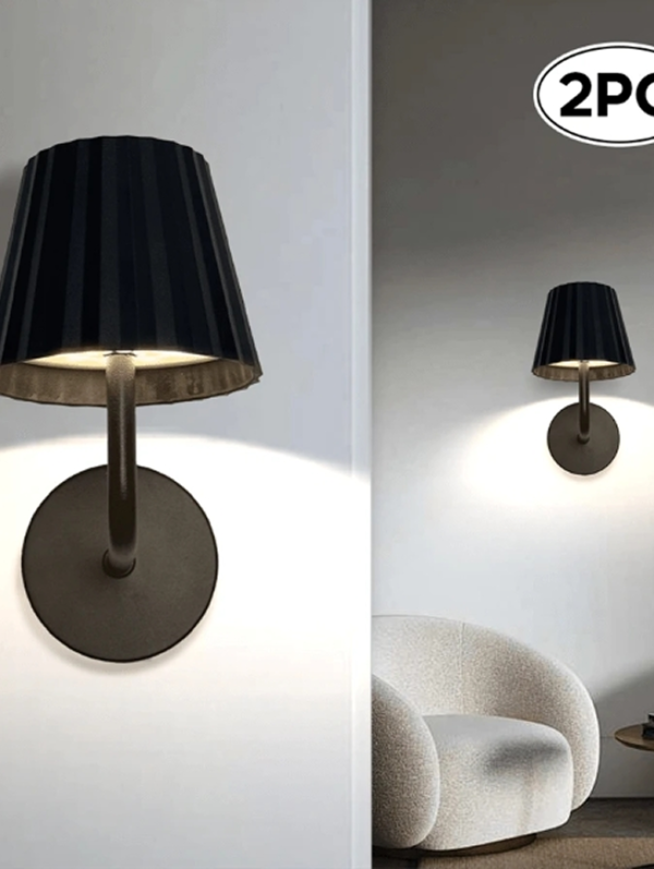 Lot de 1/2 Appliques Murales LED Rechargeables 1800mAh avec Télécommande & Tactile – Lampe Murale Moderne Dimmable avec Minuterie & 3 Températures de Couleur – Veilleuse Sans Fil Magnétique pour Chambre, Salon & Couloir