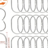 Rectangle 1035 (20) Lot de 10/30 Crochets et Anneaux Décoratifs Ovals Anti-Rouille pour Rideau de Douche – Anneaux Pivoteurs en Métal Inoxydable pour Salle de Bain – Noir, Doré ou Argent