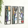 Rectangle 13 (10) Ensemble de 3 Tableaux Affiches Visages Abstraits Cubistes – Décoration Murale Géométrique Color Block & Line Art Bohème Style Mid-Century pour Salon, Chambre et Intérieur Moderne