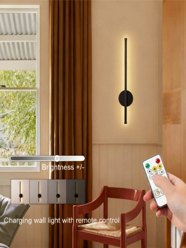 Rectangle 13 (41) Applique Murale LED Rechargeable Sans Fil Teckwe (50x80 cm) – Lampe Design Intérieur à Intensité Variable Illimitée avec Télécommande & Interrupteur – Éclairage Décoratif Grand Format pour Salon, Canapé, Chambre & Bureau