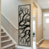 Rectangle 14 (15) Ensemble de 2 Sculptures Murales Arbre en Métal 40cm – Art Mural Vertical en Fer Durable, Décoration Intérieure Design pour Salon et Chambre à Coucher