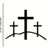 Rectangle 14 (17) Enseigne Murale en Métal Noir 3 Croix du Calvaire – Décoration Murale Religieuse Foi Chrétienne, Croix à Suspendre Style Ferme pour Salon, Chambre et Cadeau de Pâques