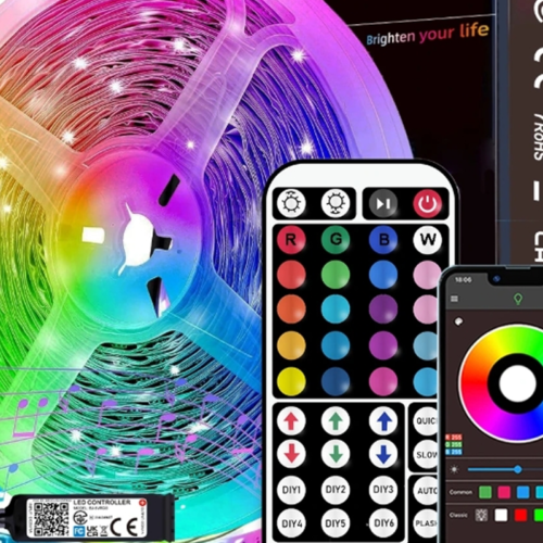 Bande Lumineuse LED USB RGB (5m à 30m / 16 à 100 Ft) avec Télécommande 44 Touches & App Mobile – Ruban LED Multicolore Variable & Synchronisation Musique – Ruban Éclairage Décoratif pour Chambre, Fête, Halloween & Décoration Murale