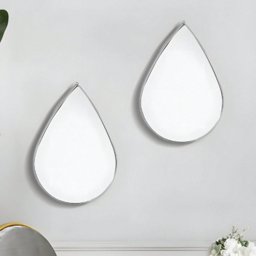 Rectangle 14 (33) Lot de 2 Miroirs Muraux en Forme de Goutte d'Eau – Décoration Murale Design & Artistique pour Salon, Chambre et Salle de Bain – Sans Électricité, Idée Cadeau Noël et Thanksgiving