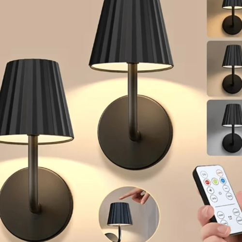 Lot de 1/2 Appliques Murales LED Rechargeables 1800mAh avec Télécommande & Tactile – Lampe Murale Moderne Dimmable avec Minuterie & 3 Températures de Couleur – Veilleuse Sans Fil Magnétique pour Chambre, Salon & Couloir