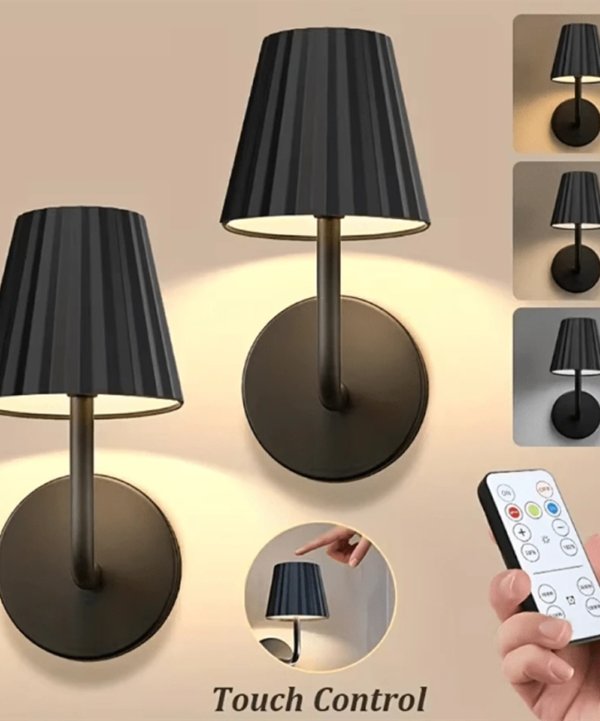 Lot de 1/2 Appliques Murales LED Rechargeables 1800mAh avec Télécommande & Tactile – Lampe Murale Moderne Dimmable avec Minuterie & 3 Températures de Couleur – Veilleuse Sans Fil Magnétique pour Chambre, Salon & Couloir