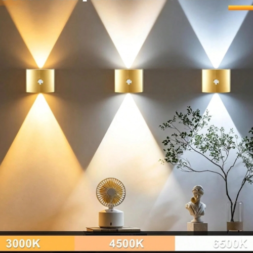 Lot de 2/4 Appliques Murales LED à Détecteur de Mouvement Double Tête – Veilleuse Intelligente à Capteur Magnétique Extérieur/Intérieur – Lampe Sans Fil sur Batterie avec Luminosité & Température de Couleur Ajustables pour Couloir, Escalier & Chambre