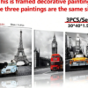 Ensemble de 3 Affiches Murales Sans Cadre sur Canevas – Art Moderne & Paysages de Monuments Célèbres, Décoration Murale Chic pour Salon, Chambre et Couloir, Idée Cadeau d'Anniversaire et Diplôme
