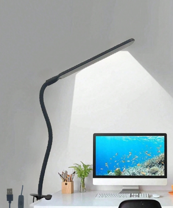 Lampe de Bureau LED à Bras Articulé & Col de Cygne Flexible – Lumière de Travail Protectrice pour les Yeux avec Interrupteur & Alimentation USB – Lampe d'Architecte Professionnelle pour Bureau à Domicile & Études
