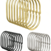 Rectangle 14 (43) Lot de 10/30 Crochets et Anneaux Décoratifs Ovals Anti-Rouille pour Rideau de Douche – Anneaux Pivoteurs en Métal Inoxydable pour Salle de Bain – Noir, Doré ou Argent