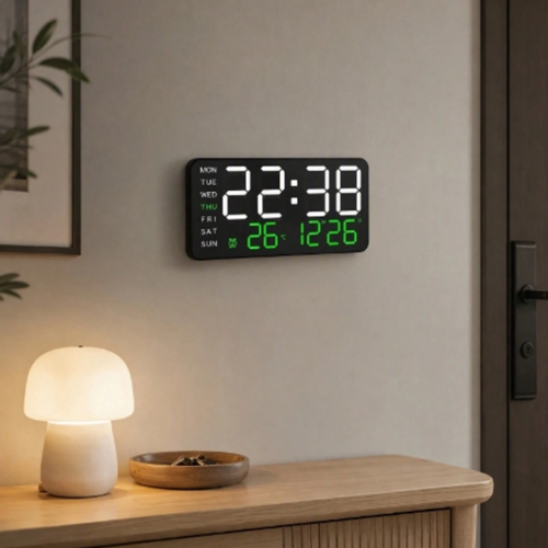 Horloge Numérique Polyvalente Murale & de Table – Horloge Digitale de Gestion du Temps pour Salon, Chambre, Bureau & Dortoir – Décoration Intérieure Pratique & Moderne