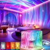 Lampe de projection cube LED 16 couleurs, vague d'eau holographique 3D, lampe d'ambiance romantique, convient pour la chambre d'enfant, la méditation, la relaxation, la salle de bain et la veilleuse. Veilleuse de projection d'aurore - équipée d'une lumière de projection de ciel étoilé RGB 16 couleurs, alimentée par USB