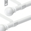 Rectangle 26 (44) Tringle à Rideaux Ajustable Noire de Petit Diamètre – Ensemble de Tringle Extensible Élégante pour Porte Coulissante en Verre, Baie Vitrée, Patio, Cuisine & Chambre à Coucher