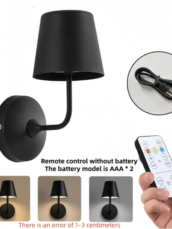 Lot de 1/2 Appliques Murales LED Rechargeables 1800mAh avec Télécommande & Tactile – Lampe Murale Moderne Dimmable avec Minuterie & 3 Températures de Couleur – Veilleuse Sans Fil Magnétique pour Chambre, Salon & Couloir