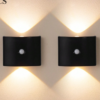 Lot de 2/4 Appliques Murales LED à Détecteur de Mouvement Double Tête – Veilleuse Intelligente à Capteur Magnétique Extérieur/Intérieur – Lampe Sans Fil sur Batterie avec Luminosité & Température de Couleur Ajustables pour Couloir, Escalier & Chambre