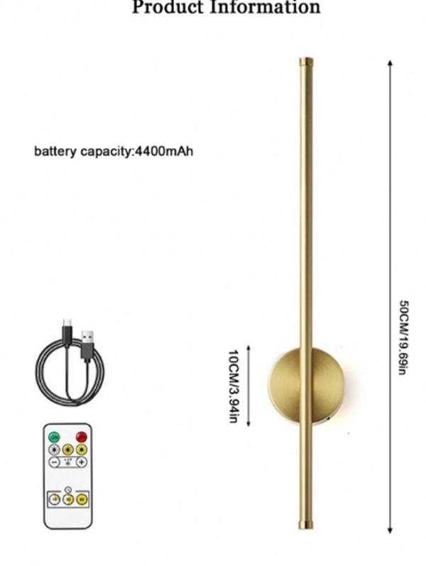 Rectangle 28 (37) Applique Murale LED Rechargeable Sans Fil Teckwe (50x80 cm) – Lampe Design Intérieur à Intensité Variable Illimitée avec Télécommande & Interrupteur – Éclairage Décoratif Grand Format pour Salon, Canapé, Chambre & Bureau