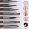 Set de 9 Pinceaux Nail Art Marron – Kit Manucure Complet