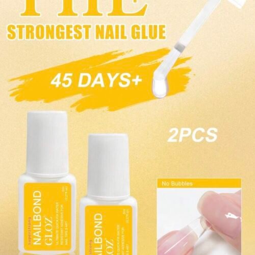 Colle à Faux Ongles Ultra-Forte – Application au Pinceau, 2 × 8 ml