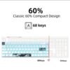 Clavier Gaming Mécanique 68 Touches avec Switchs Rouges ou Bleus