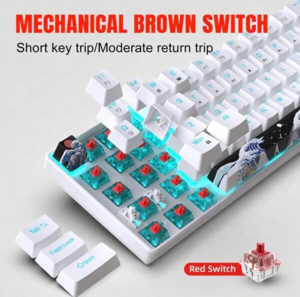 Clavier Gaming Mécanique 68 Touches avec Switchs Rouges ou Bleus