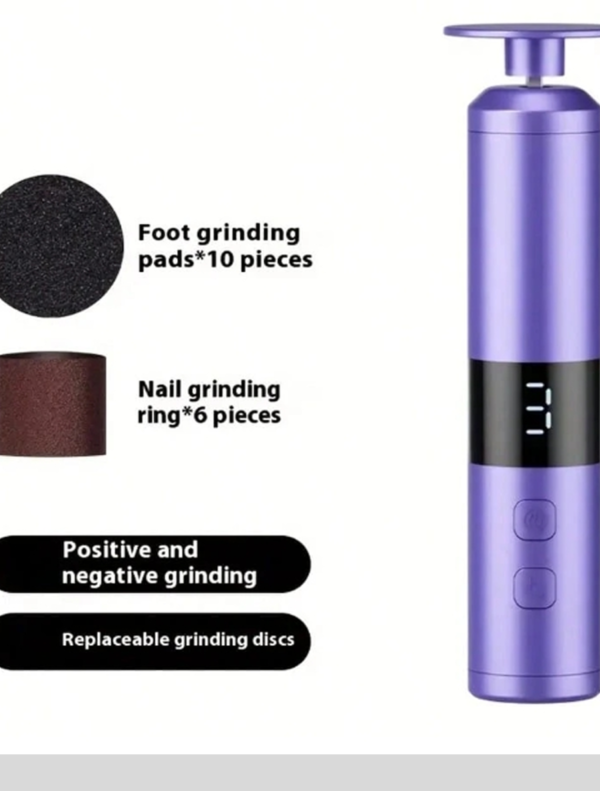 Râpe Anti-Callosités & Polisseur de Pied Électrique Rechargeable – Pédicure Électrique pour Talons Fendus, Peaux Mortes & Cuir Épais – Râpe Pieds Étanche avec Embouts Rotatifs