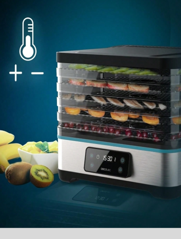 Rectangle 1014 (70) Déshydrateur Alimentaire Cecotec VitaDry Pro – Séchoir à Aliments avec Thermostat Réglable, Minuterie Intelligente & Plateau Multi-Niveaux – Pour Fruits, Légumes, Viandes (Beef Jerky) & Herbes