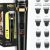 Kit Tondeuse à Cheveux & Barbe Professionnelle pour Hommes – Tondeuse Électrique Sans Fil Multi-Usages (Cheveux, Barbe Longue & Corps) – Rechargeable USB, Lames Haute Précision – Idée Cadeau Homme