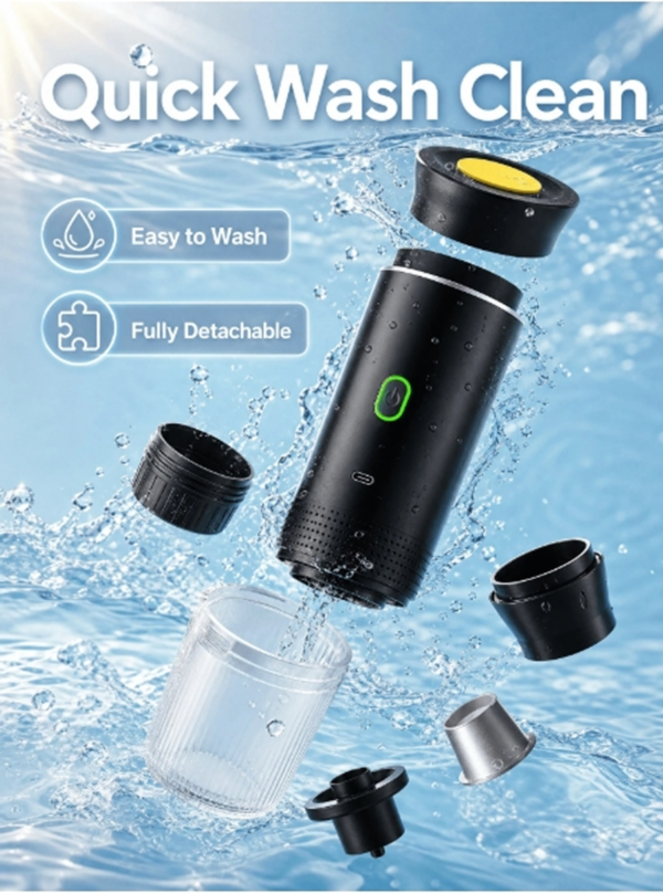 Rectangle 1017 (17) Cafetière Expresso Portable 3-en-1 SOKANY 15 Bars – Machine à Café Auto-Chauffante Rechargeable pour Capsules & Poudre – Extraction Chaud / Froid pour Voiture, Voyage, Bureau & Camping