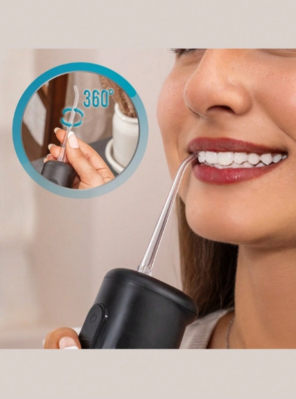 Hydropulseur & Jet Dentaire Portable Cecotec ToothCare Jet Liberty – Irrigateur Buccal 1600 Pulsations/min, IPX7 Étanche, Réservoir 250 ml, 4 Modes (dont DIY), 8 Embouts 360° pour Voyage & Douche