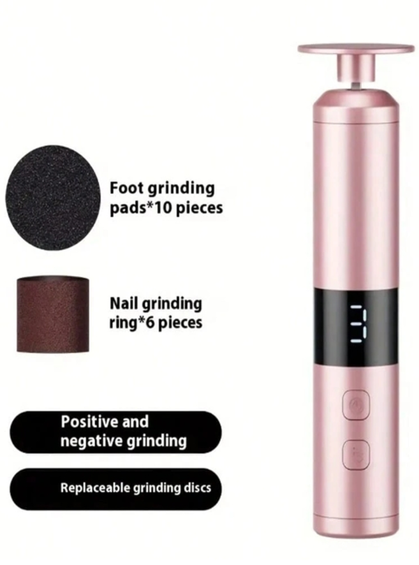 Râpe Anti-Callosités & Polisseur de Pied Électrique Rechargeable – Pédicure Électrique pour Talons Fendus, Peaux Mortes & Cuir Épais – Râpe Pieds Étanche avec Embouts Rotatifs