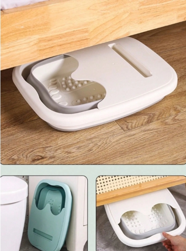 Bassin de Bain de Pieds Portable Isolé & Épaissi Haute Remontée – Bassin Pliant Domestique Profond (Trempage Jusqu'au-dessus du Mollet) pour Massage, Relaxation & Santé