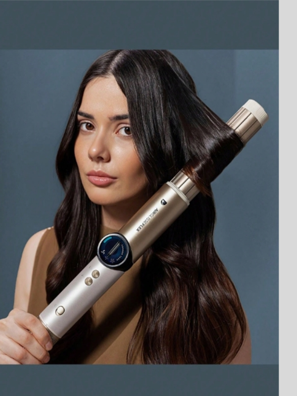 Styliste & Brosse à Air Multifonction Cecotec Bamba AirGlam 8in1 Flex Black (1400W) – Styler d'Air Chaud avec Poignée Flexible, 8 Accessoires Interchangeables, Technologie CoandaTech, Effet Anti-Frisottis FrizzFree & Écran TFT