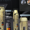 Kit Tondeuse Professionnelle Homme Hatteker 3 pièces – Coffret de Soin 3-en-1 (Tondeuse Cheveux, Tondeuse Barbe & Rasoir Électrique Rétro) – Sans Fil, Écran LCD Intelligente & Sabots de Précision