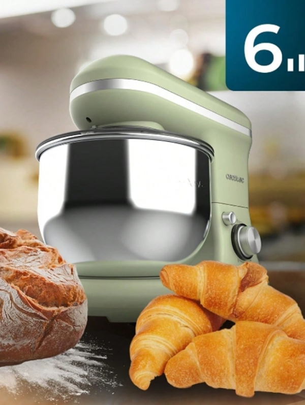 Rectangle 1034 (72) Pâtissier & Batteur Mélangeur Cecotec Cecomixer Merengue 5L 1200 Vert – Robot Pâtissier Multifonction (1200W) avec Bol Inox 5L, 6 Vitesses, Mouvement Planétaire & Accessoires de Pâtisserie