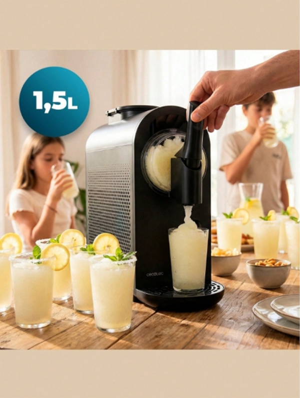 Rectangle 1034 (80) Sorbetière Électrique & Machine à Glace Italienne Cecotec Twist&Ice Cream 1,5L – Turbine à Glace Tactile avec 9 Modes Automatiques & Système Soft Cornet – Pour Glaces Maison, Sorbets & Soft Creams