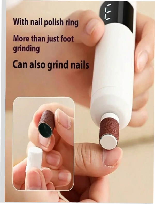 Râpe Anti-Callosités & Polisseur de Pied Électrique Rechargeable – Pédicure Électrique pour Talons Fendus, Peaux Mortes & Cuir Épais – Râpe Pieds Étanche avec Embouts Rotatifs