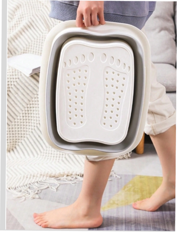 Bassin de Bain de Pieds Portable Isolé & Épaissi Haute Remontée – Bassin Pliant Domestique Profond (Trempage Jusqu'au-dessus du Mollet) pour Massage, Relaxation & Santé