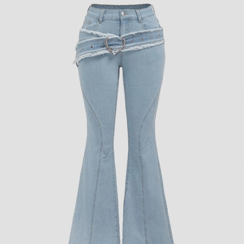 Rectangle 1040 ROMWE Grunge Punk Jeans Évasé Femme