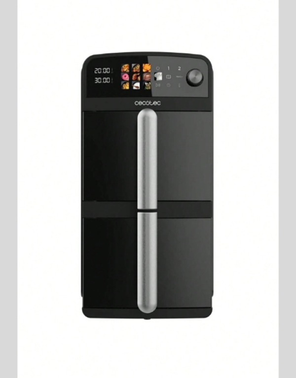 Rectangle 13 (62) Friteuse sans Huile Cecotec Air Fryer 10L avec Cuves Superposées (2400W) – Friteuse d'Air Double Bac 2x5L à Gain d'Espace – 10 Menus Prédéfinis, Fonction Sync, Température 35-210°C & Écran Tactile