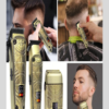 Kit Tondeuse Professionnelle Homme Hatteker 3 pièces – Coffret de Soin 3-en-1 (Tondeuse Cheveux, Tondeuse Barbe & Rasoir Électrique Rétro) – Sans Fil, Écran LCD Intelligente & Sabots de Précision