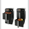 Rectangle 26 (55) Friteuse sans Huile Cecotec Air Fryer 10L avec Cuves Superposées (2400W) – Friteuse d'Air Double Bac 2x5L à Gain d'Espace – 10 Menus Prédéfinis, Fonction Sync, Température 35-210°C & Écran Tactile