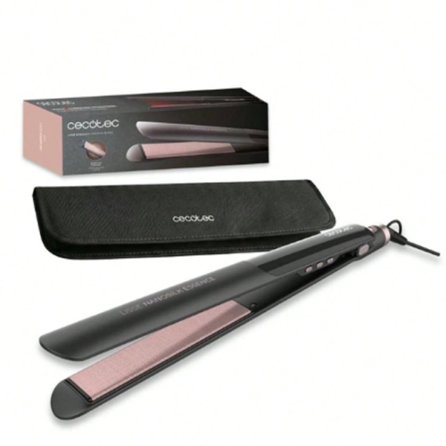 Rectangle 28 (100) Fer à Lisser Étroit Cecotec Bamba Ritz NanoSilk Essence Black – Lisseur Compact avec Revêtement NanoSilk Anti-Frizz, Chauffe Rapide HeatMax 130–230°C, Verrouillage des Plaques & Arrêt Automatique