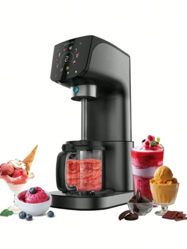 Rectangle 28 (90) Sorbetière & Turbinette Électrique Cecotec Gelatec 2100 (500W) – Machine à Glace Multifonction 2,1L avec 10 Programmes (Glaces & Boissons Glacées), Écran Tactile, Technologie CreamOn & Fonction Re-Spin