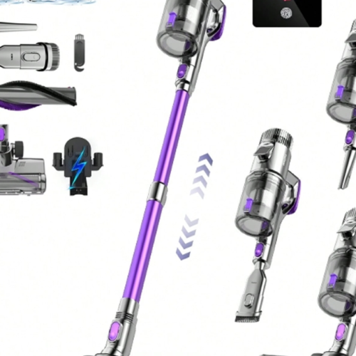 Rectangle 28 (93) Aspirateur Balai Sans Fil Fixtfixer (60 000 Pa) – Aspirateur Multifonction 6 en 1 avec Brosse Anti-Torsion, Écran Tactile LED, Autonomie 80 Min & Suceur Spécial Poils d'Animaux pour Sols Durs & Tapis