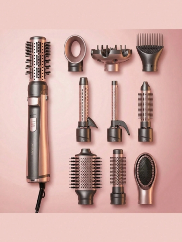 Brosse Soufflante & Coiffante Cecotec Bamba CeramicCare 10en1 (1100W) – Brosse à Air Chaud Rotative avec 10 Têtes Interchangeables en Céramique, Technologie Ionique Anti-Frisottis, Séchage, Volume & Boucles